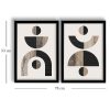 Elegáns dekoratív keretes MDF festmények (2 db), 38 x 53 cm | 100% MDF és fa keret | Stílusos barna, nyérc, fehér és fekete színek otthoni dekorációhoz