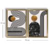 Elegáns dekoratív keretes MDF festmények (2 db), 38 x 53 cm | 100% MDF és fa keret | Arany, fehér és fekete színek | Tökéletes otthoni dekorációhoz