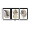 Elegáns dekoratív keretes MDF festmények (3 db), 38 x 53 cm | 100% MDF és fa keret, bézs, fehér és fekete | Tökéletes lakberendezési és modern terek számára