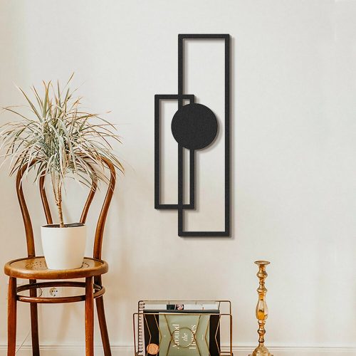 Stílusos fekete dekoratív fém falkiegészítő, 32 x 85 cm | 100% acél, 1,5 mm vastagság | Könnyű és tartós, tökéletes a modern dekorációhoz
