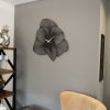 Elegáns fekete dekoratív fém falióra, 49 x 49 cm | 100% acél (1,5 mm) | Csendes mechanizmus a békés életterekért | Könnyű 0,8 kg
