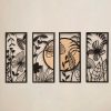 Stílusos dekoratív fém falkiegészítő, fekete-bézs, 29 x 68 cm | 100% acél, 1,2 mm vastag | Tartós és elegáns design otthoni dekorációhoz