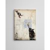Lenyűgöző Banksy dekoratív vászonfestmény, 70 x 100 cm, 50% pamut/50% poliészter, digitális nyomtatás vászonra, 2 x 3 cm-es fakerettel keretezve, tökéletes a modern dekorációhoz