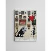 Lenyűgöző Banksy dekoratív vászonfestmény, 70 x 100 cm, 50% pamut/50% poliészter, digitális nyomtatás vászonra, 2 x 3 cm-es fakerettel keretezve, tökéletes a modern dekorációhoz