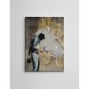 Lenyűgöző Banksy dekoratív vászonfestmény, 70 x 100 cm, 50% pamut/50% poliészter, digitális nyomtatás vászonra, 2 x 3 cm-es fakerettel keretezve, tökéletes a modern dekorációhoz