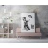 Lenyűgöző Banksy dekoratív vászonfestmény, 70 x 100 cm, 50% pamut/50% poliészter, digitális nyomtatás vászonra, 2 x 3 cm-es fakerettel keretezve, tökéletes a modern dekorációhoz