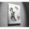 Lenyűgöző Banksy dekoratív vászonfestmény, 70 x 100 cm, 50% pamut/50% poliészter, digitális nyomtatás vászonra, 2 x 3 cm-es fakerettel keretezve, tökéletes a modern dekorációhoz