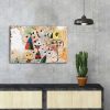 Dekoratív vászonfestmény - Joan Miró Harlekin karneválja, 45 x 70 cm, 100% velúr vászon, 100% fa keret (3 cm vastag) | Elegáns művészet lakberendezéshez