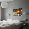 Ködös hangulat a parkban vászon Leonid Afremov festménye, 70 x 100 cm, 100% velúr vászon, 3 cm-es fakeret | Elegáns falfestmény otthoni dekorációhoz