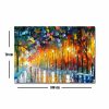 Ködös hangulat a parkban vászon Leonid Afremov festménye, 70 x 100 cm, 100% velúr vászon, 3 cm-es fakeret | Elegáns falfestmény otthoni dekorációhoz