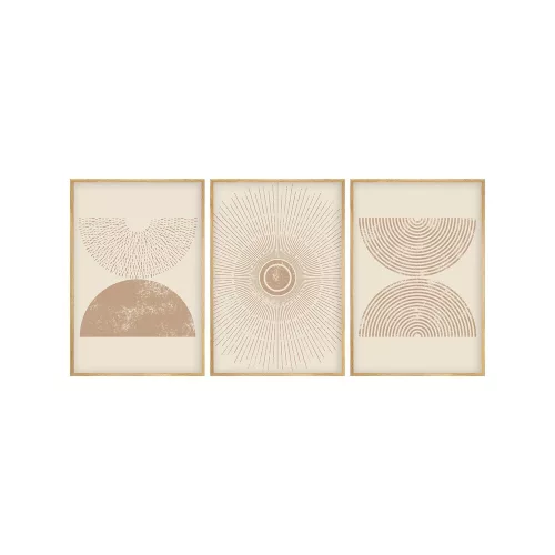 Elegant decorativ cu ramă MDF tablouri (3 buc.), 50 x 35 cm | 100% MDF și lemn masiv ramă, 2 cm gros | perfect a amenajare interioară și a artă pentru iubitori