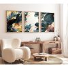 Elegáns dekoratív keretes MDF festmények (3 db), 50 x 70 cm | 100% MDF és tömörfa keret, 2,5 cm vastag | Tökéletes a lakberendezés és a művészet szerelmeseinek