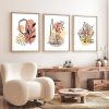 Elegáns dekoratív keretes MDF festmények (3 db), 50 x 70 cm | 100% MDF és tömörfa keret, 2 cm vastag | Tökéletes a lakberendezés és a művészet szerelmeseinek