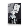 Banksy dekoratív edzett üvegfestménye, 45 x 65 cm | 100% edzett üveg, 4 mm vastag | Stílusos falfestmény modern otthonokba és irodákba