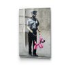 Banksy dekoratív edzett üvegfestménye, 45 x 65 cm | 100% edzett üveg, 4 mm vastag | Stílusos falfestmény modern otthonokba és irodákba