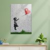 Lenyűgöző Banksy dekoratív edzett üvegfestmény, 70 x 100 cm | 100% edzett üveg, 4 mm vastag | Tökéletes a modern lakberendezés és a művészet szerelmeseinek
