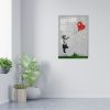Lenyűgöző Banksy dekoratív edzett üvegfestmény, 70 x 100 cm | 100% edzett üveg, 4 mm vastag | Tökéletes a modern lakberendezés és a művészet szerelmeseinek