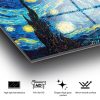 Van Gogh Starry Night edzett üvegfestmény, 70 x 100 cm | 100% edzett üveg (4 mm) | Elegáns falfestmény otthoni és irodai dekorációhoz
