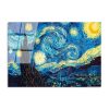 Van Gogh Starry Night edzett üvegfestmény, 70 x 100 cm | 100% edzett üveg (4 mm) | Elegáns falfestmény otthoni és irodai dekorációhoz