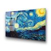 Van Gogh Starry Night edzett üvegfestmény, 70 x 100 cm | 100% edzett üveg (4 mm) | Elegáns falfestmény otthoni és irodai dekorációhoz