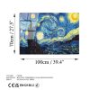 Van Gogh Starry Night edzett üvegfestmény, 70 x 100 cm | 100% edzett üveg (4 mm) | Elegáns falfestmény otthoni és irodai dekorációhoz