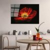 Lenyűgöző edzett üvegfestmény - Virágzó piros pipacsvirág, 70 x 100 cm | 100% edzett üveg (4 mm) | Elegáns falfestmény otthoni és irodai dekorációhoz