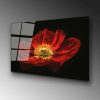 Lenyűgöző edzett üvegfestmény - Virágzó piros pipacsvirág, 70 x 100 cm | 100% edzett üveg (4 mm) | Elegáns falfestmény otthoni és irodai dekorációhoz