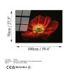 Lenyűgöző edzett üvegfestmény - Virágzó piros pipacsvirág, 70 x 100 cm | 100% edzett üveg (4 mm) | Elegáns falfestmény otthoni és irodai dekorációhoz