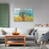 Lenyűgöző edzett üvegfestmény - Gustav Klimt életfa, 70 x 100 cm, 100% edzett üveg (4 mm) | Elegáns falfestmény otthoni és irodai dekorációhoz