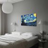 Vincent Van Gogh "A csillagos éjszaka" dekoratív vászonfestmény, 70 x 100 cm, 100% velúr vászon, 3 cm-es fakeret | Elegáns művészet lakberendezéshez