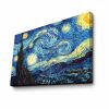 Vincent Van Gogh "A csillagos éjszaka" dekoratív vászonfestmény, 70 x 100 cm, 100% velúr vászon, 3 cm-es fakeret | Elegáns művészet lakberendezéshez