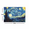 Vincent Van Gogh "A csillagos éjszaka" dekoratív vászonfestmény, 70 x 100 cm, 100% velúr vászon, 3 cm-es fakeret | Elegáns művészet lakberendezéshez