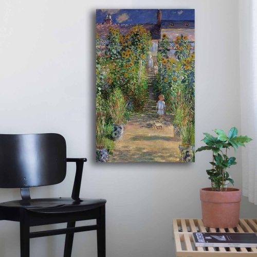 Claude Monet dekoratív vászonfestmény, 45 x 70 cm | 100% vászon (2,8 mm) és fenyőfa keret | Elegáns művészet lakberendezéshez és galériafalakhoz