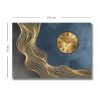 Elegáns dekoratív vászon falióra, 70 x 100 cm, 100% velúr vászon, erős 2,8 cm-es fakeret | Tökéletes otthoni dekorációhoz és időtlen stílushoz