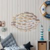 Kézzel készített dekoratív fém falkiegészítő, 94 x 58 x 4 cm | 100% fém, egyedi, kézzel festett design | Tökéletes a lakberendezés és a művészet szerelmeseinek