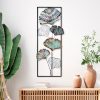 Kézzel készített dekoratív fém falkiegészítő, 32 x 90 x 4 cm | 100% fém, egyedi, kézzel festett design | Tökéletes otthoni dekorációhoz, eleganciát és stílust ad