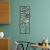 Kézzel készített dekoratív fém falkiegészítő, 32 x 90 x 4 cm | 100% fém, egyedi, kézzel festett design | Tökéletes otthoni dekorációhoz, eleganciát és stílust ad
