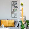 Kézzel készített dekoratív fém falkiegészítő, 32 x 90 x 4 cm | 100% fém, egyedi, kézzel festett design | Tökéletes otthoni dekorációhoz, eleganciát és stílust ad