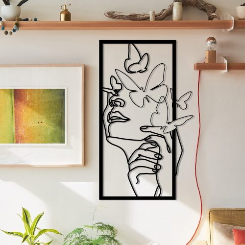 Stílusos fekete dekoratív fém falkiegészítő, 35,5 x 60 cm | 100% fém, 1,2 mm vastagság | Tökéletes modern lakberendezéshez és egyedi falfestményekhez