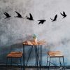 Elegáns fekete fém madárfaldísz (6 db) | 100% fém, 1,2 mm vastag | Egyedi dekoratív kiegészítő otthoni és irodai használatra, stílusos és modern design