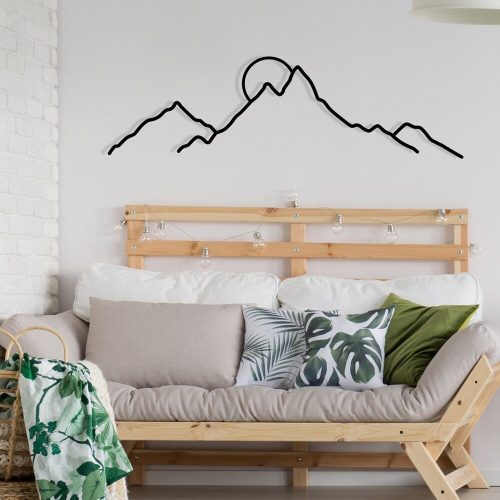 Stílusos fekete dekoratív fém falkiegészítő, 100 x 29 cm | 100% fém, 1,2 mm vastagság | Tökéletes modern lakberendezéshez és egyedi falfestményekhez
