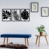 Stílusos fekete dekoratív fém fali kiegészítő, 104 x 46 cm | 100% fém, 1,2 mm vastagság | Tökéletes modern lakberendezéshez és irodai helyiségekhez