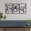 Stílusos fekete dekoratív fém falkiegészítő, 120 x 56,5 cm | 100% fém, 1,2 mm vastagság | Tökéletes modern lakberendezéshez és irodai helyiségekhez