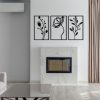 Stílusos fekete dekoratív fém fali kiegészítő, 70 x 39 cm | 100% fém, 1,2 mm vastagság | Tökéletes modern lakberendezéshez és irodai helyiségekhez