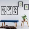 Stílusos fekete dekoratív fém fali kiegészítő, 70 x 39 cm | 100% fém, 1,2 mm vastagság | Tökéletes modern lakberendezéshez és irodai helyiségekhez