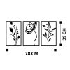 Stílusos fekete dekoratív fém fali kiegészítő, 70 x 39 cm | 100% fém, 1,2 mm vastagság | Tökéletes modern lakberendezéshez és irodai helyiségekhez