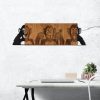 Elegáns dekoratív fa falkiegészítő, 82 x 58 cm, fekete és dió | 100% fém (1,2 mm) és fa keret (3 cm) | Tökéletes a modern lakberendezéshez