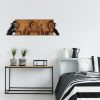 Elegáns dekoratív fa falkiegészítő, 82 x 58 cm, fekete és dió | 100% fém (1,2 mm) és fa keret (3 cm) | Tökéletes a modern lakberendezéshez