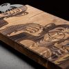 Elegáns dekoratív fa falkiegészítő, 82 x 58 cm, fekete és dió | 100% fém (1,2 mm) és fa keret (3 cm) | Tökéletes a modern lakberendezéshez