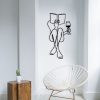 Stílusos fekete dekoratív fém fali kiegészítő, 38 x 73 cm | 100% fém, 1,2 mm vastagság | Tökéletes modern lakberendezéshez és egyedi falfestményekhez